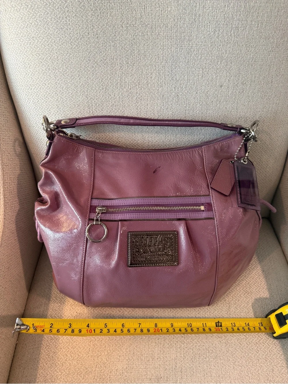 Coach Leather Hobo Bag - Plum Purple